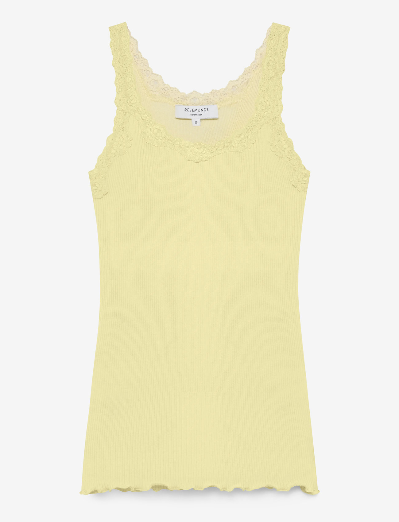 Rosemunde - RWBabette SL Deep Back Lace Top - tanktops - pastel yellow - 1