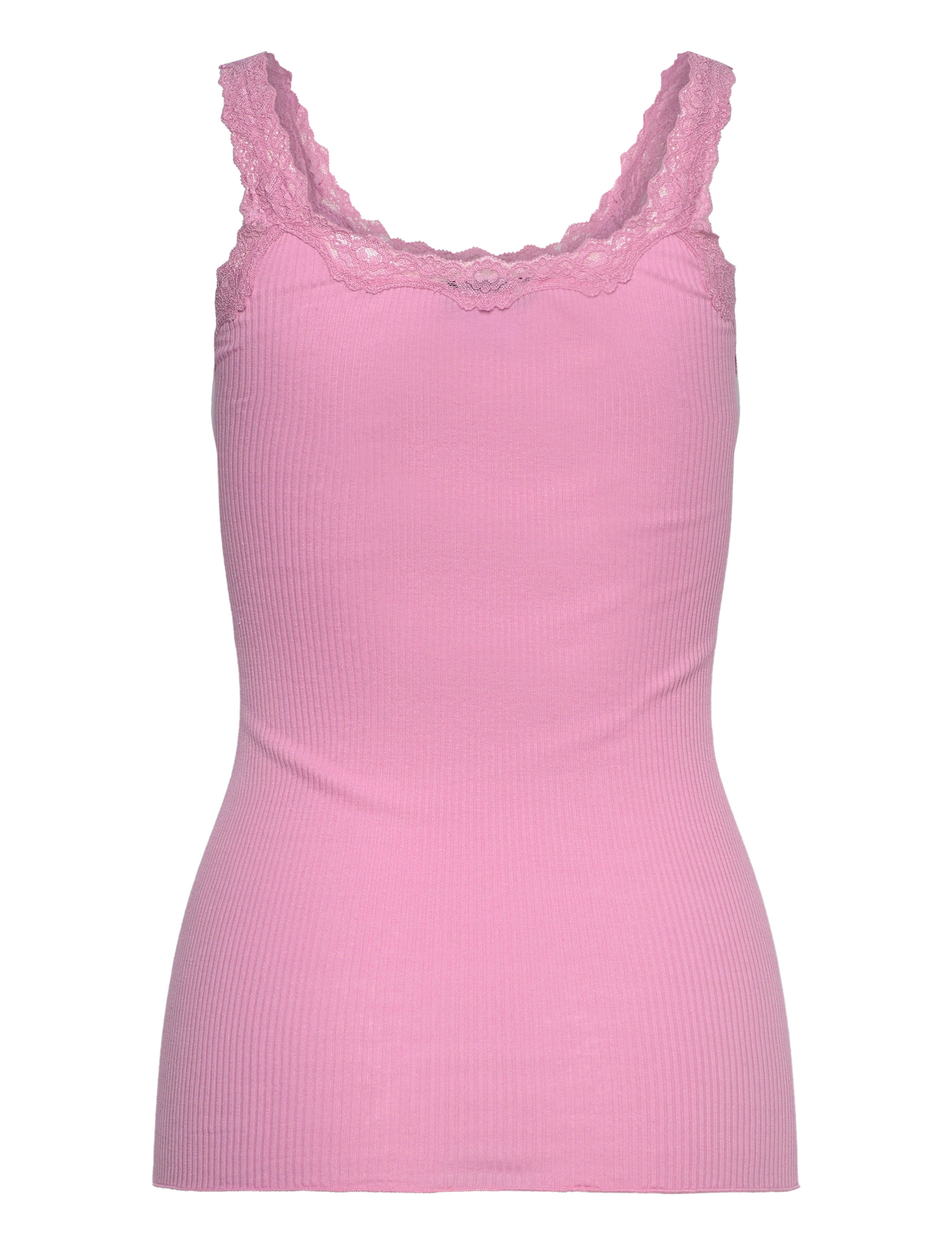 Rosemunde - RWBabette Silk SL Deep Back Lace Top - tanktops - prism pink - 1