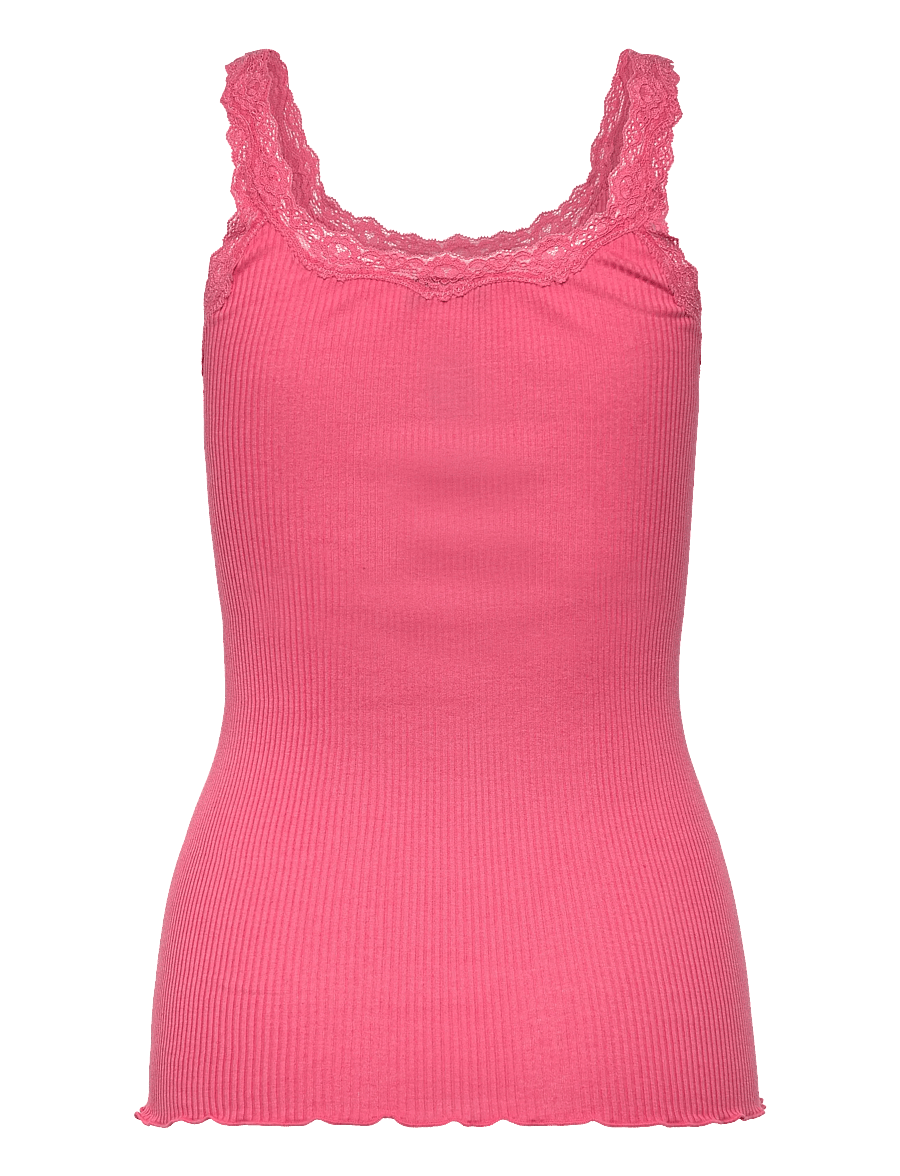 Rosemunde - RWBabette Silk SL Deep Back Lace Top - varrukateta topid - rapture rose - 2