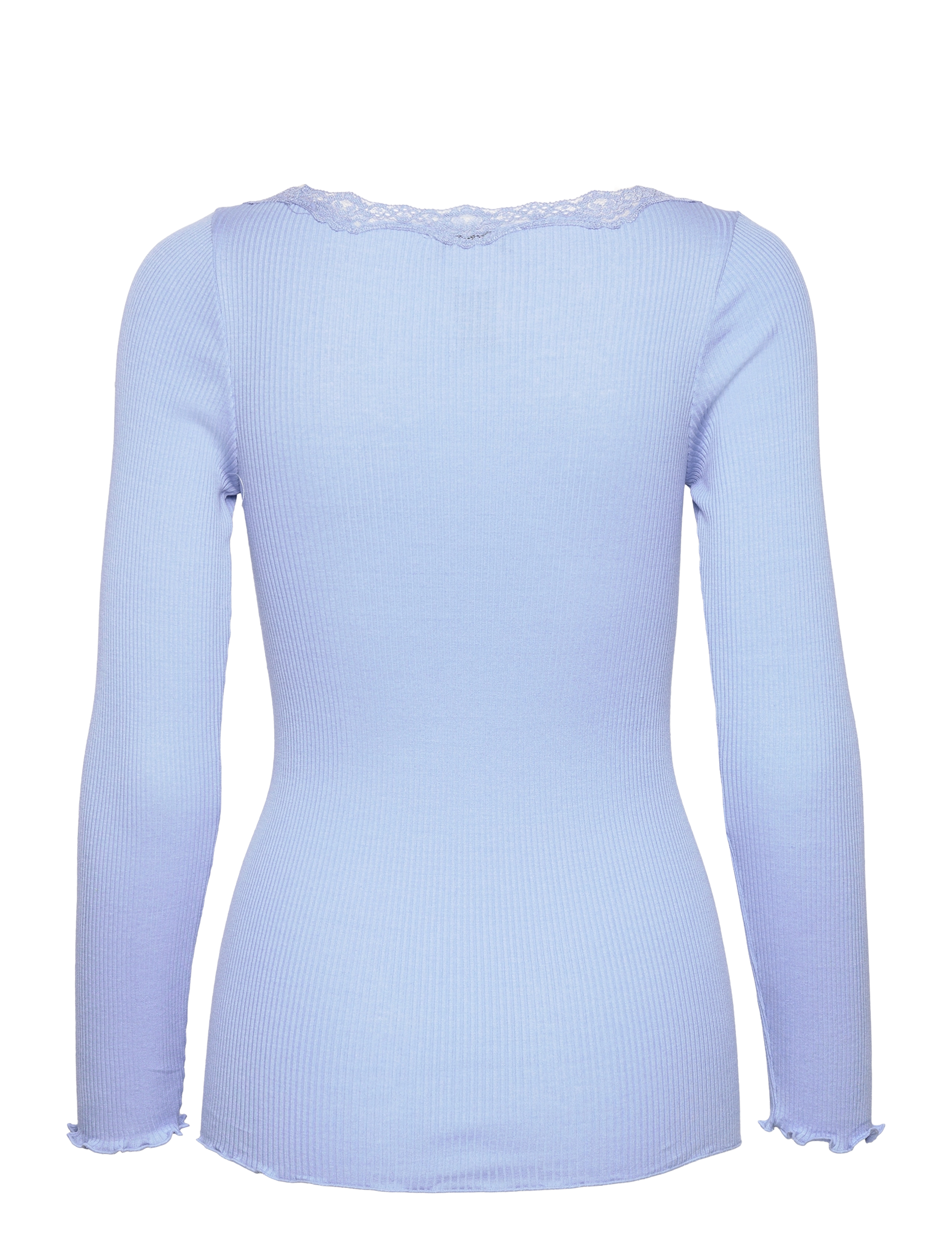 Rosemunde - RWBabette Silk LS U-neck Lace T-shi - langærmede toppe - blue heaven - 2