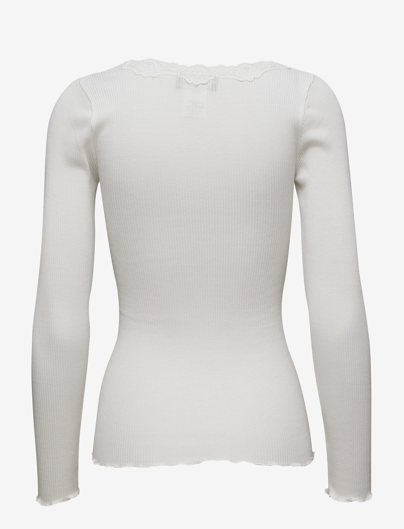 Rosemunde - RWBabette LS U-neck Lace T-shirt - långärmade toppar - new white - 0