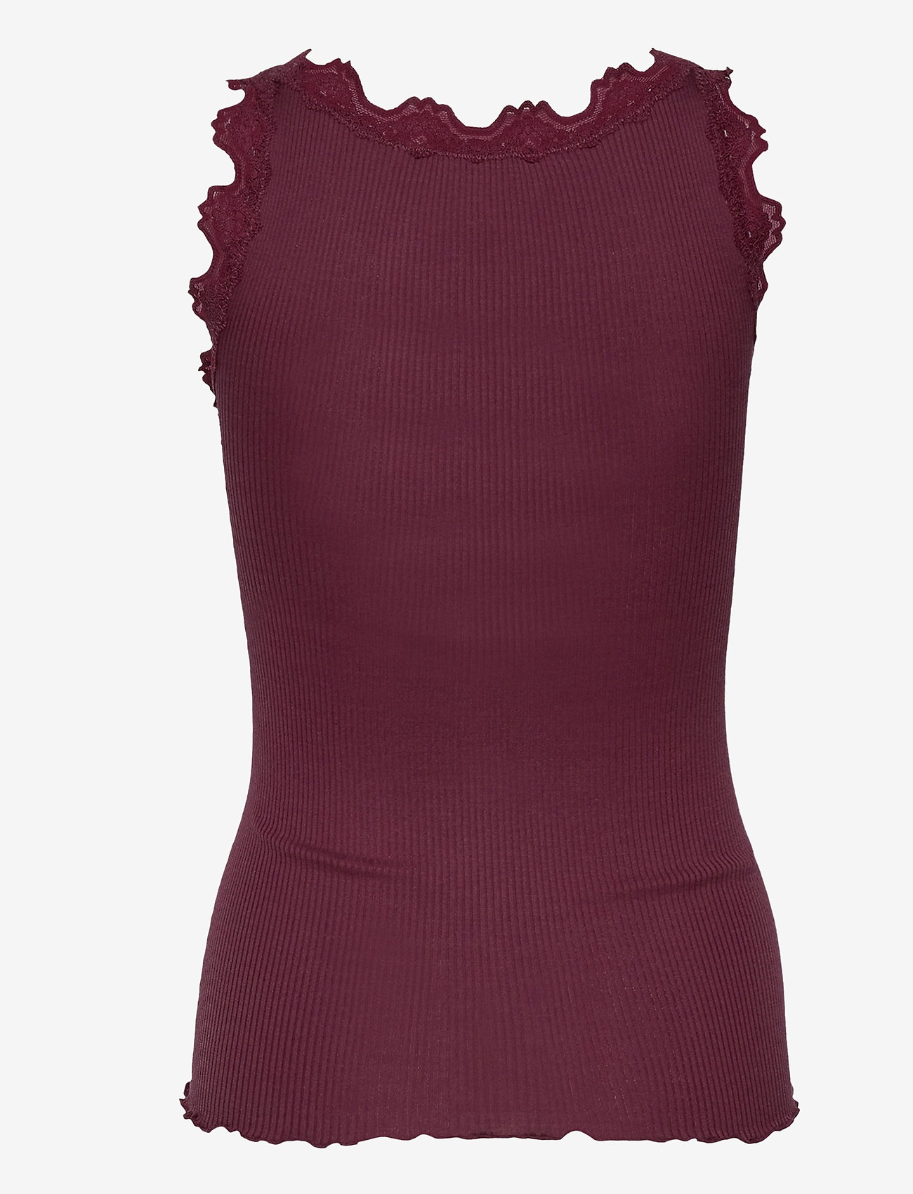 Rosemunde - RWBabette Silk SL U-neck Lace Top - laveste priser - grape - 1