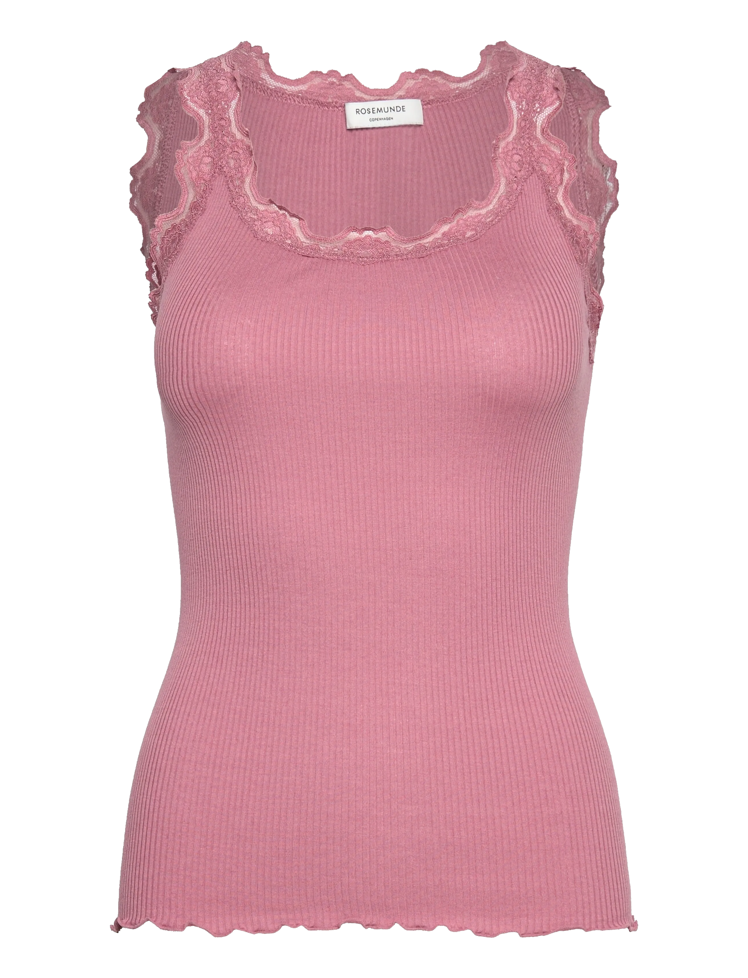 Rosemunde Silk Top W/ Lace, XS, T-shirts & Oberteile, Rosa - Sleeveless, Frauen