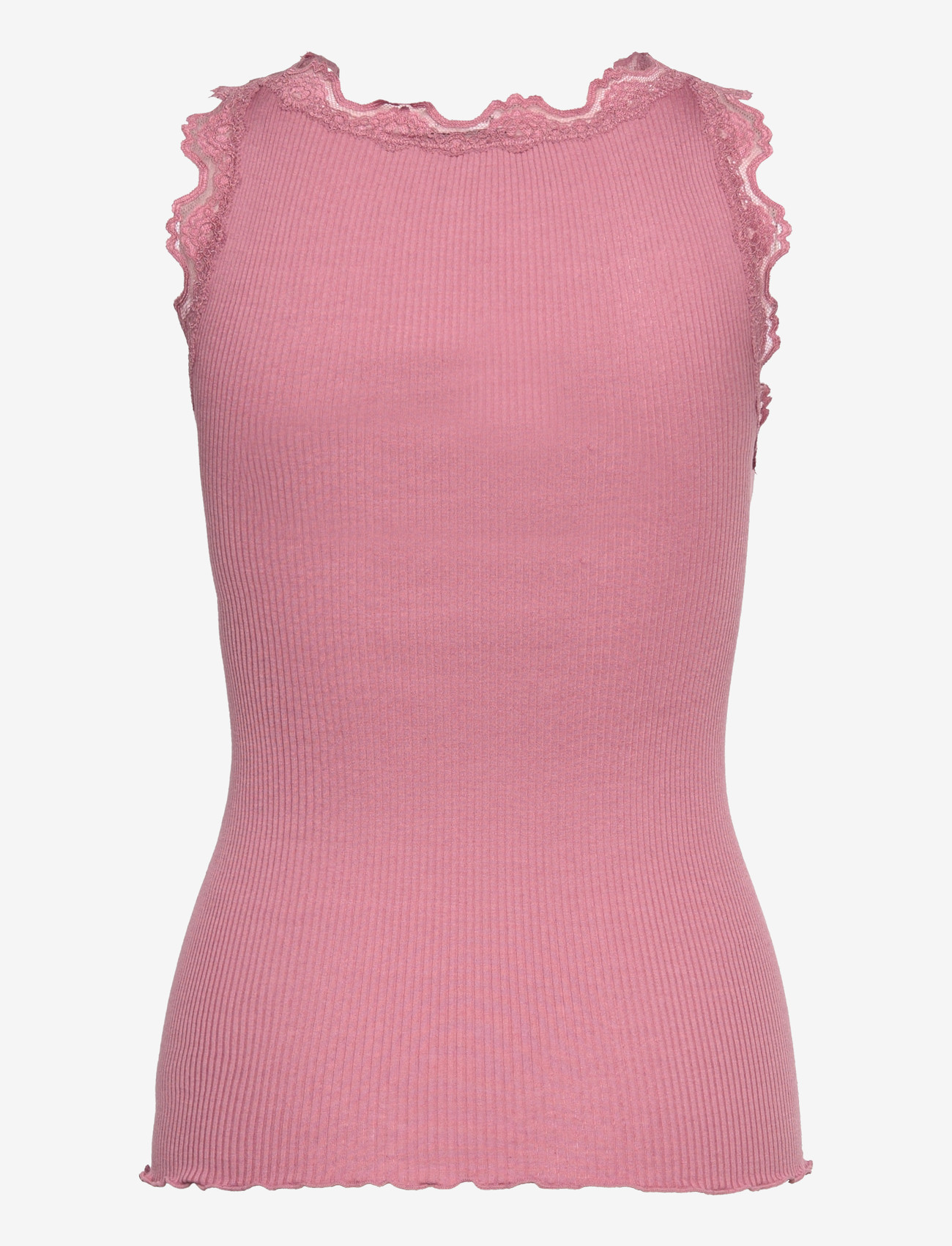 Rosemunde - RWBabette Silk SL U-neck Lace Top - tanktops - nostalgia rose - 1