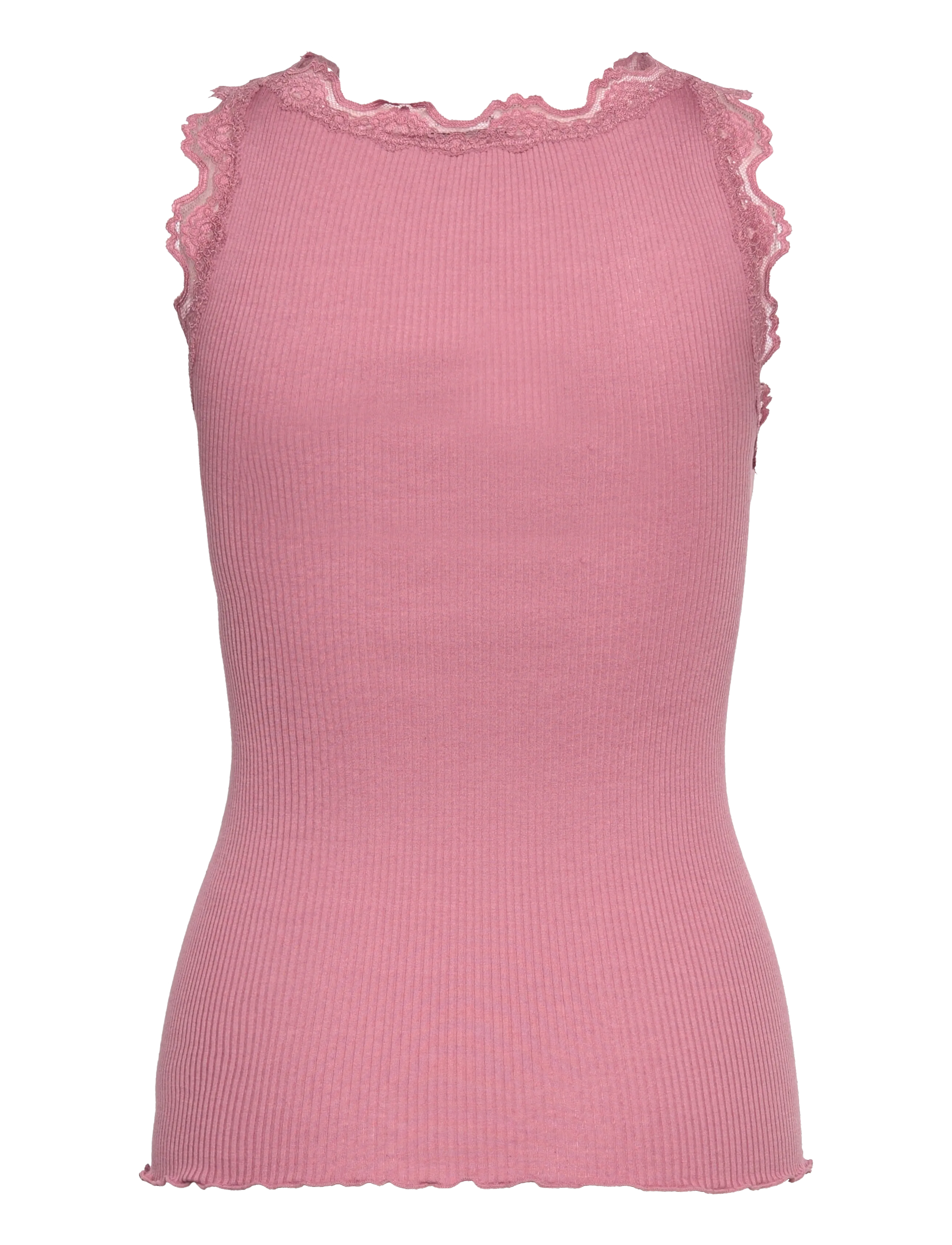 Rosemunde - RWBabette Silk SL U-neck Lace Top - linnen - nostalgia rose - 1