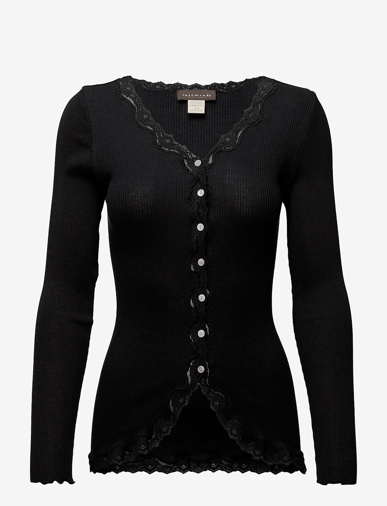 Rosemunde - Silk cardigan w/ lace - kingitused alla 100€ - black - 0