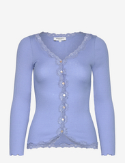 Silk cardigan w/ lace - BLUE HEAVEN