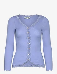 Rosemunde - Silk cardigan w/ lace - cardigans - blue heaven - 0