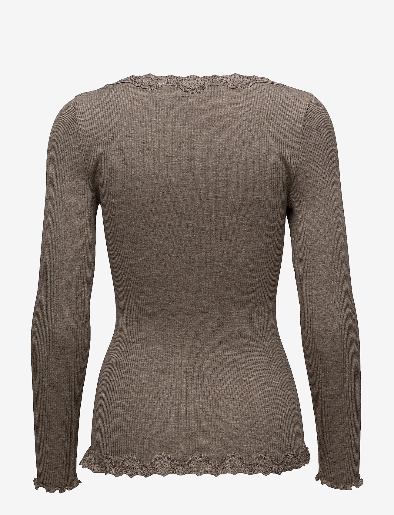 Rosemunde - Silk cardigan w/ lace - swetry rozpinane - brown melange - 1