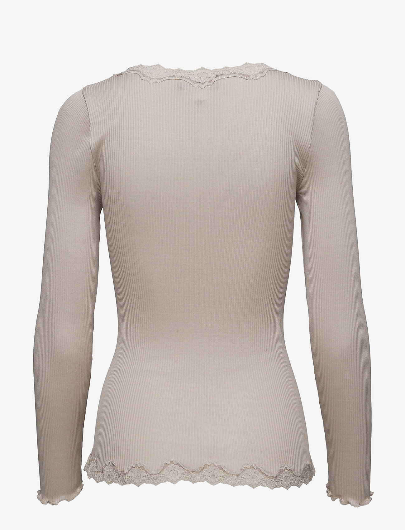 Rosemunde - RWBabette Silk LS V-neck Lace Cardi - cardigans - cacao - 1