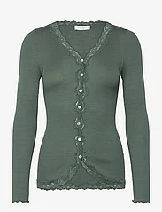 Rosemunde - Silk cardigan w/ lace - swetry rozpinane - forest - 0