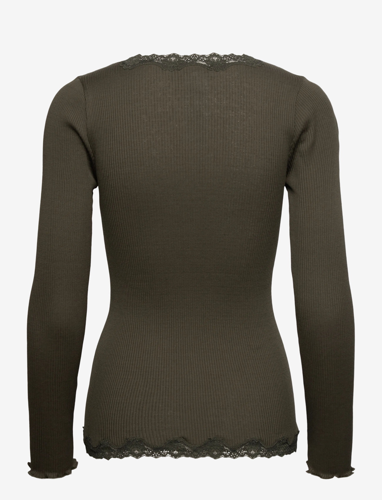 Rosemunde - RWBabette Silk LS V-neck Lace Cardi - koftor - forrest night - 1