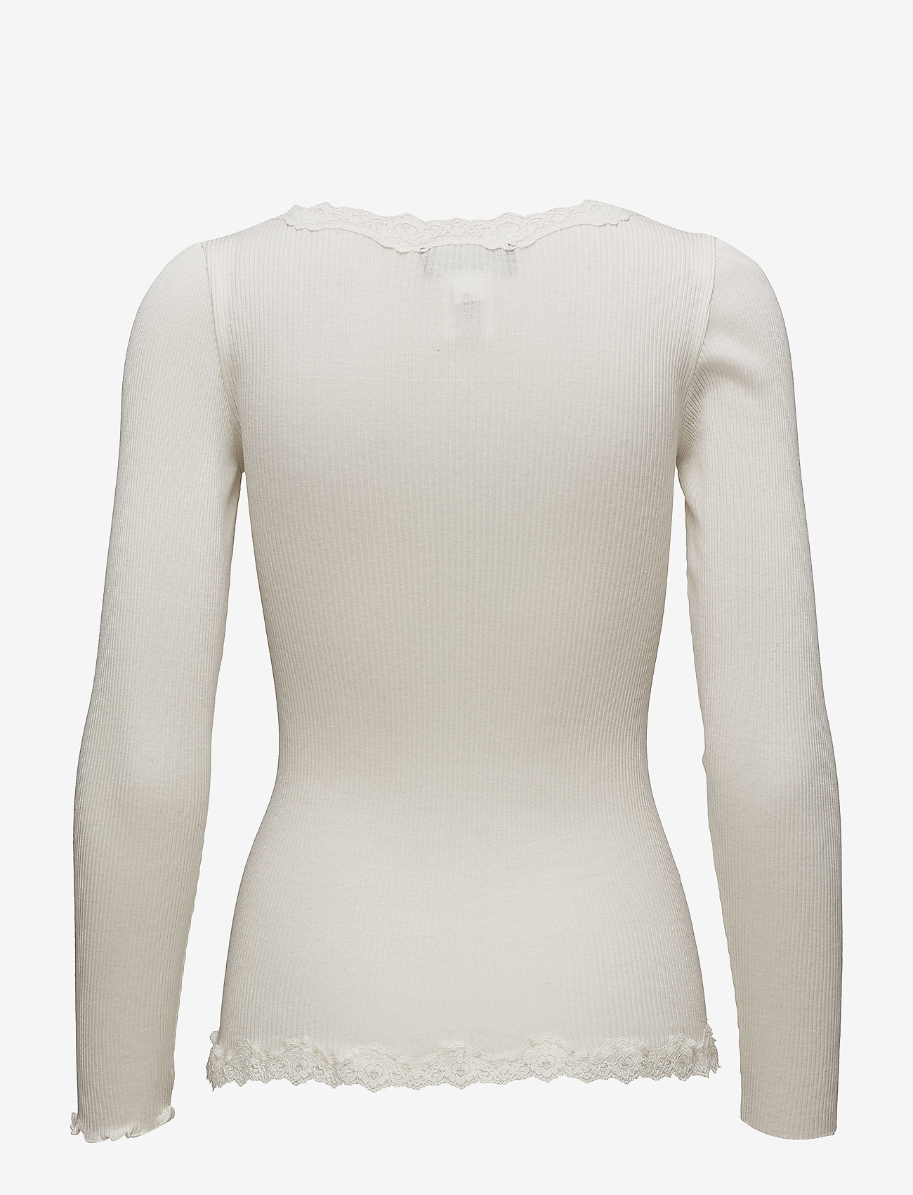 Rosemunde - RWBabette Silk LS V-neck Lace Cardi - koftor - ivory - 1