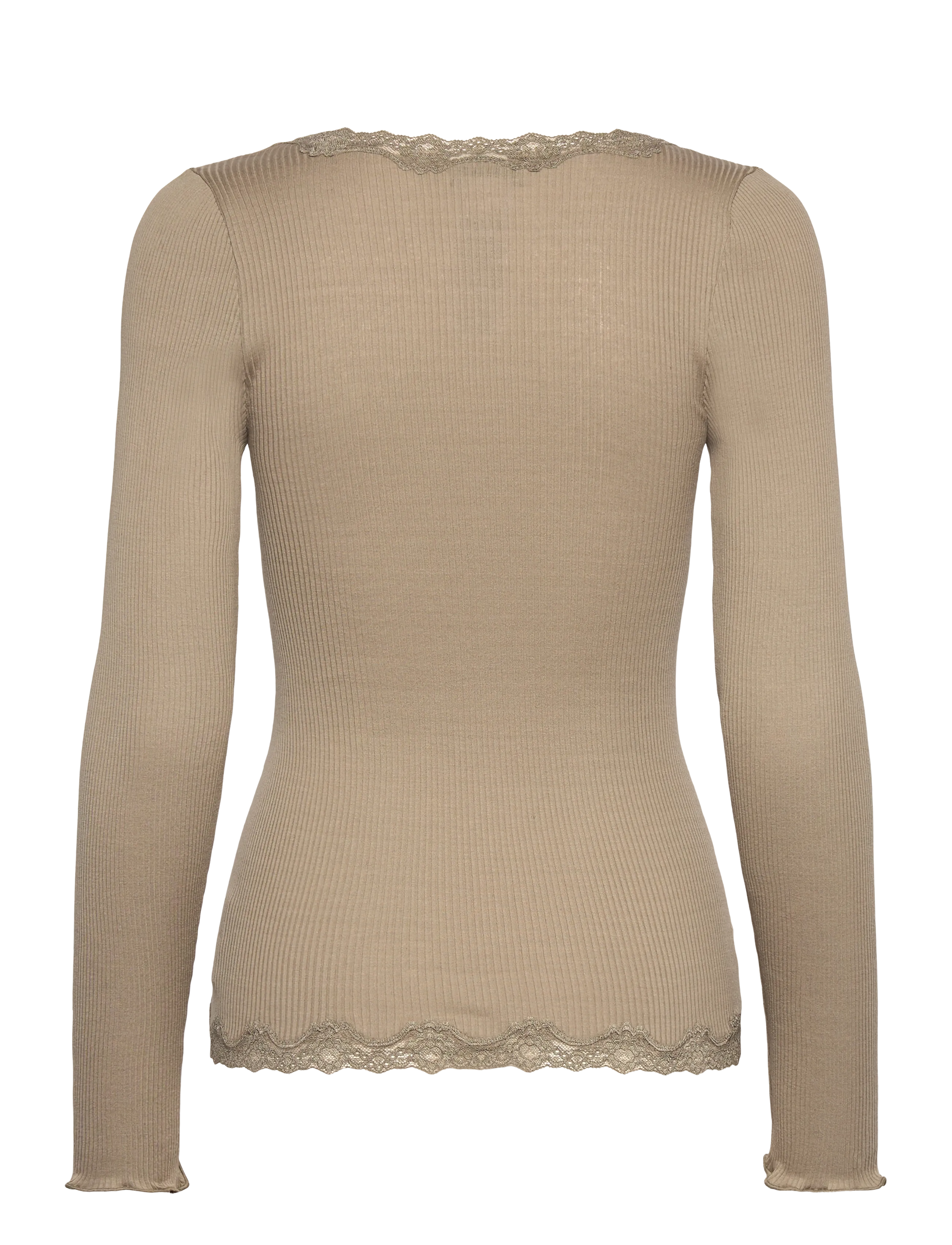 Rosemunde - RWBabette Silk LS V-neck Lace Cardi - cardigans - laurel oak - 1
