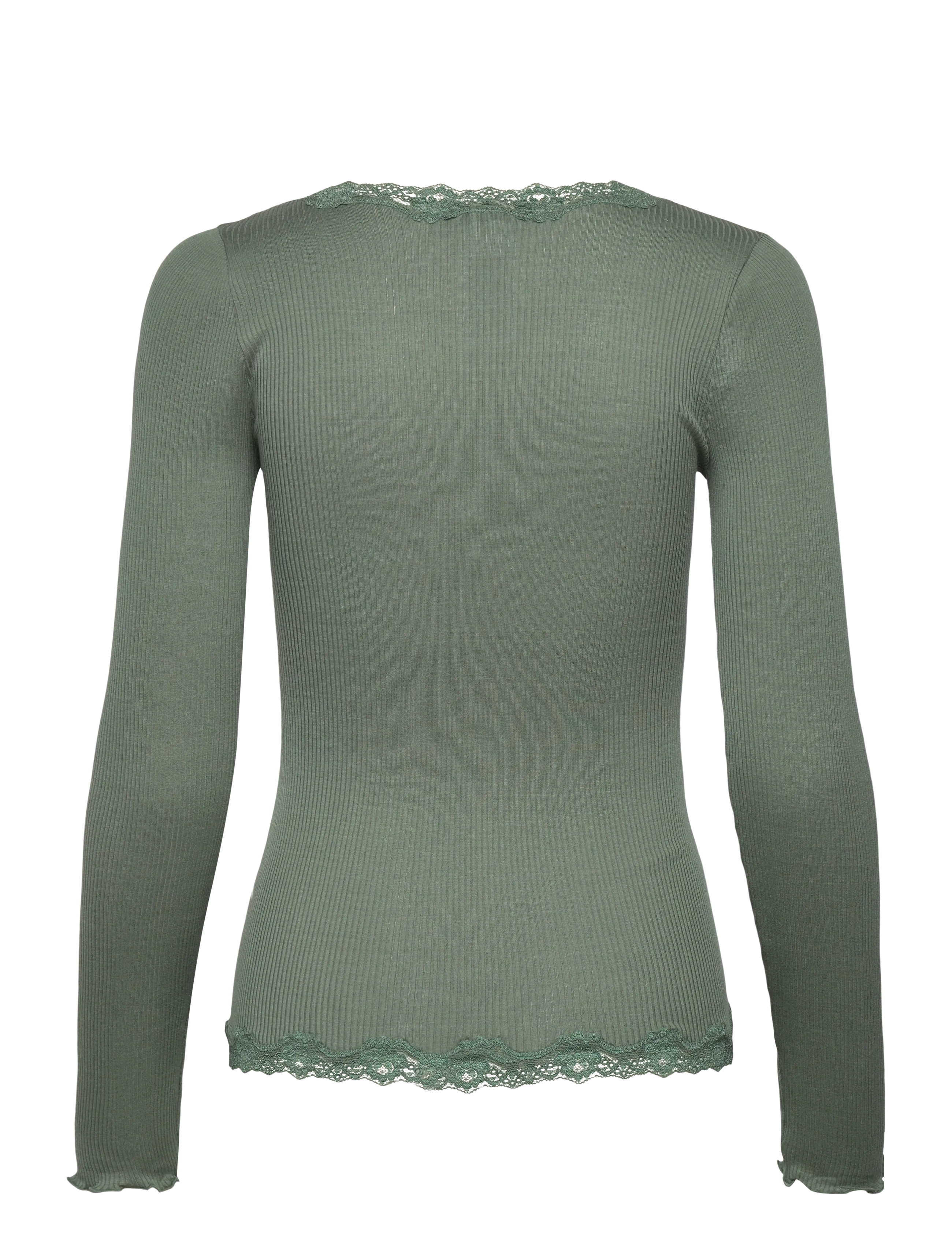 Rosemunde - RWBabette Silk LS V-neck Lace Cardi - cardigans - laurel wreath - 2