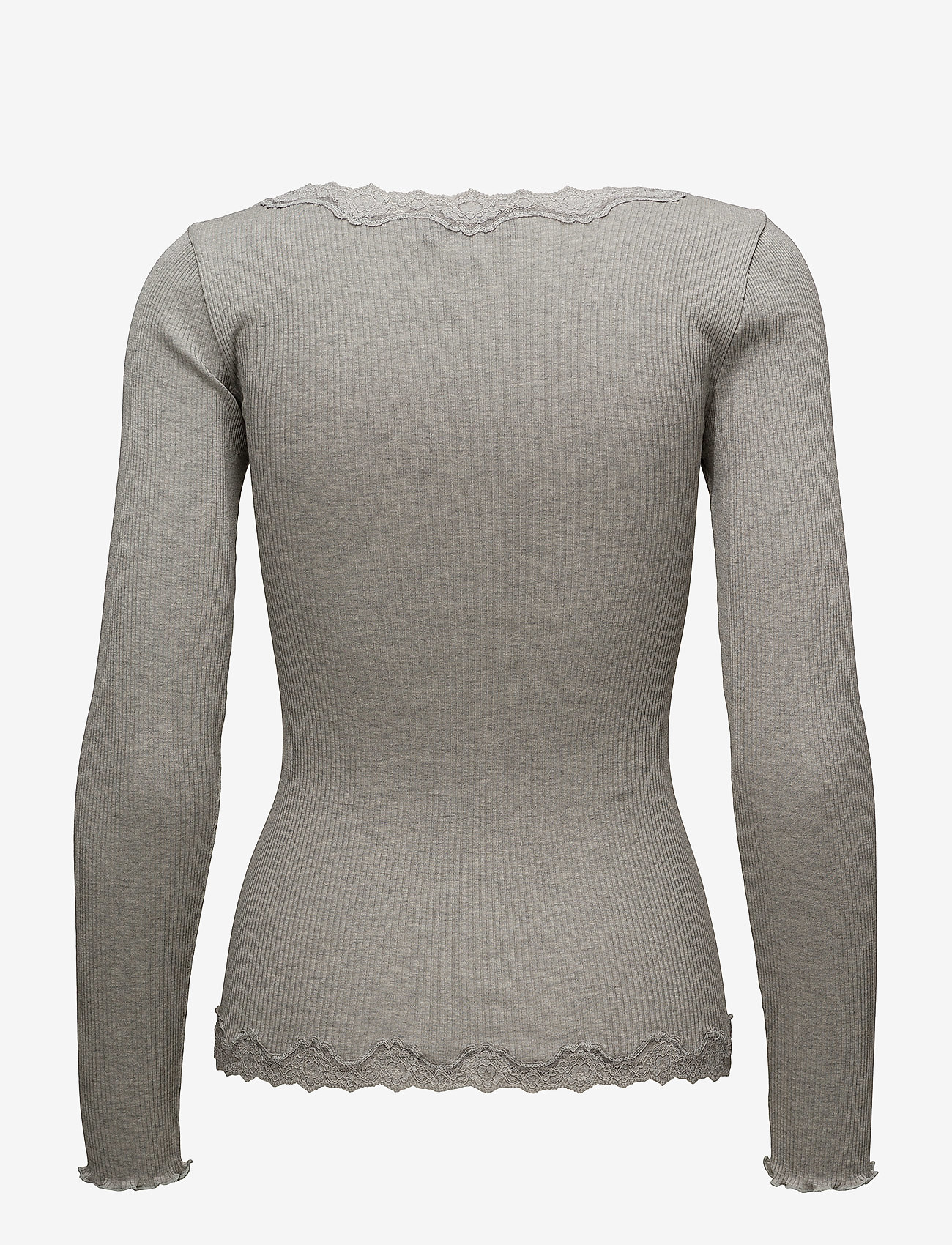 Rosemunde - Silk cardigan w/ lace - gebreide vesten - light grey melange - 1