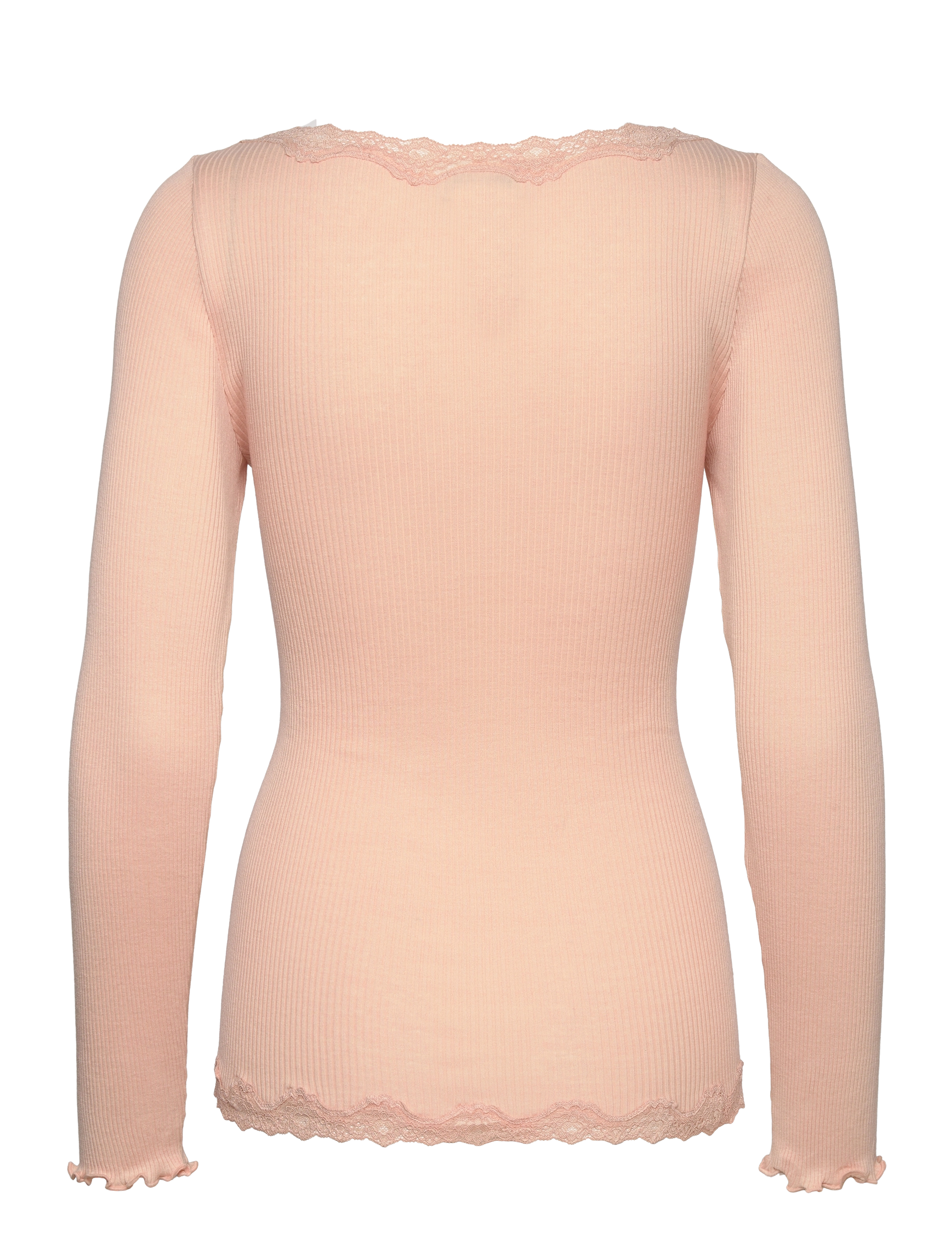 Rosemunde - RWBabette Silk LS V-neck Lace Cardi - koftor - light rose - 1