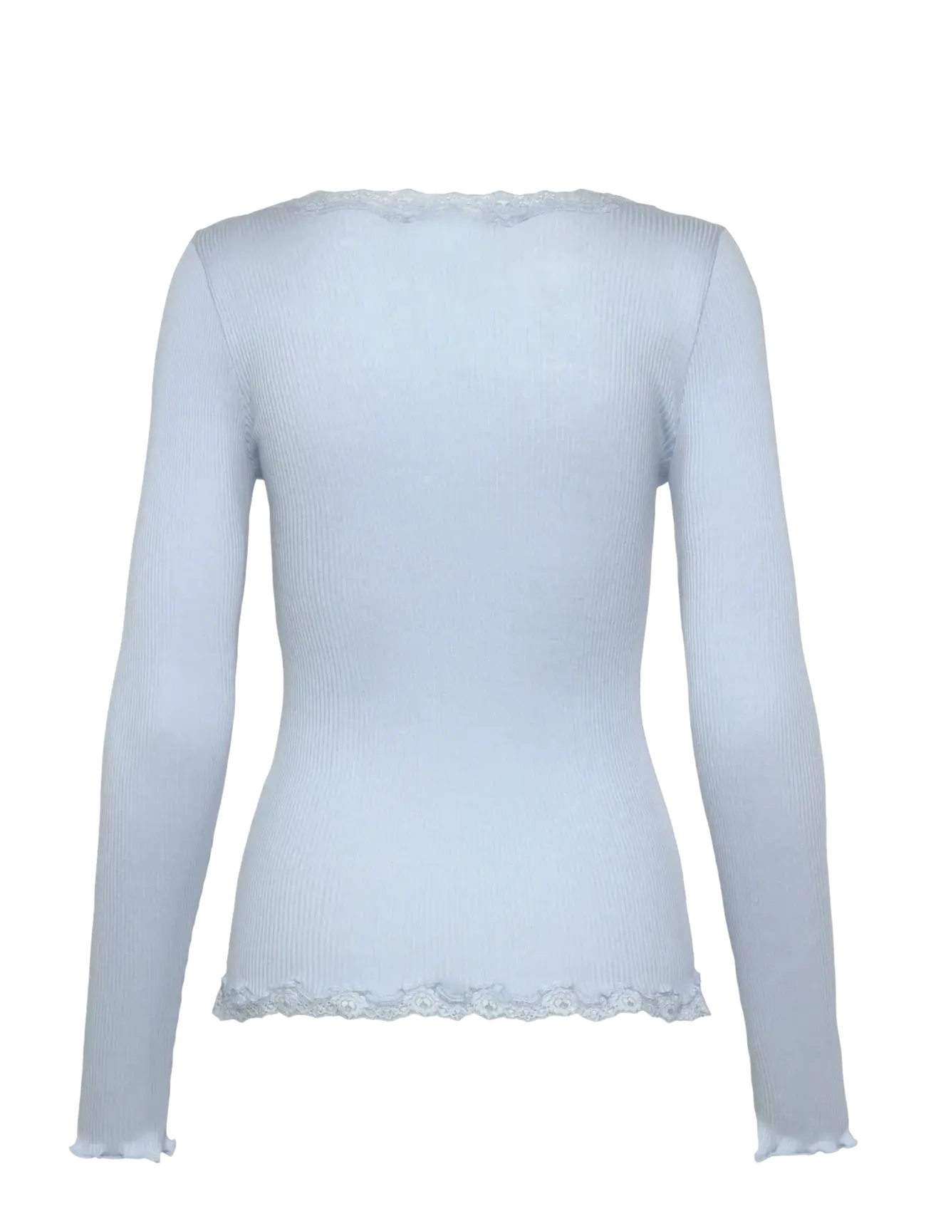 Rosemunde - RWBabette Silk LS V-neck Lace Cardi - kardiganid - nantucket blue - 2