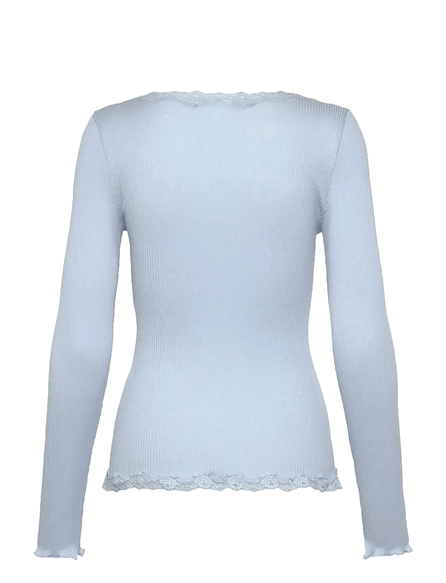 Rosemunde - RWBabette LS V-neck Regular Lace Ca - strickjacken - nantucket blue - 2