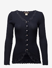 Rosemunde - Silk cardigan w/ lace - swetry rozpinane - navy - 0
