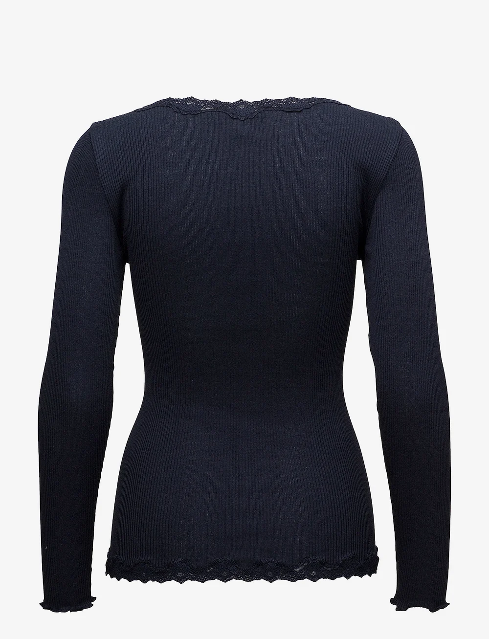 Rosemunde - RWBabette Silk LS V-neck Lace Cardi - cardigans - navy - 1