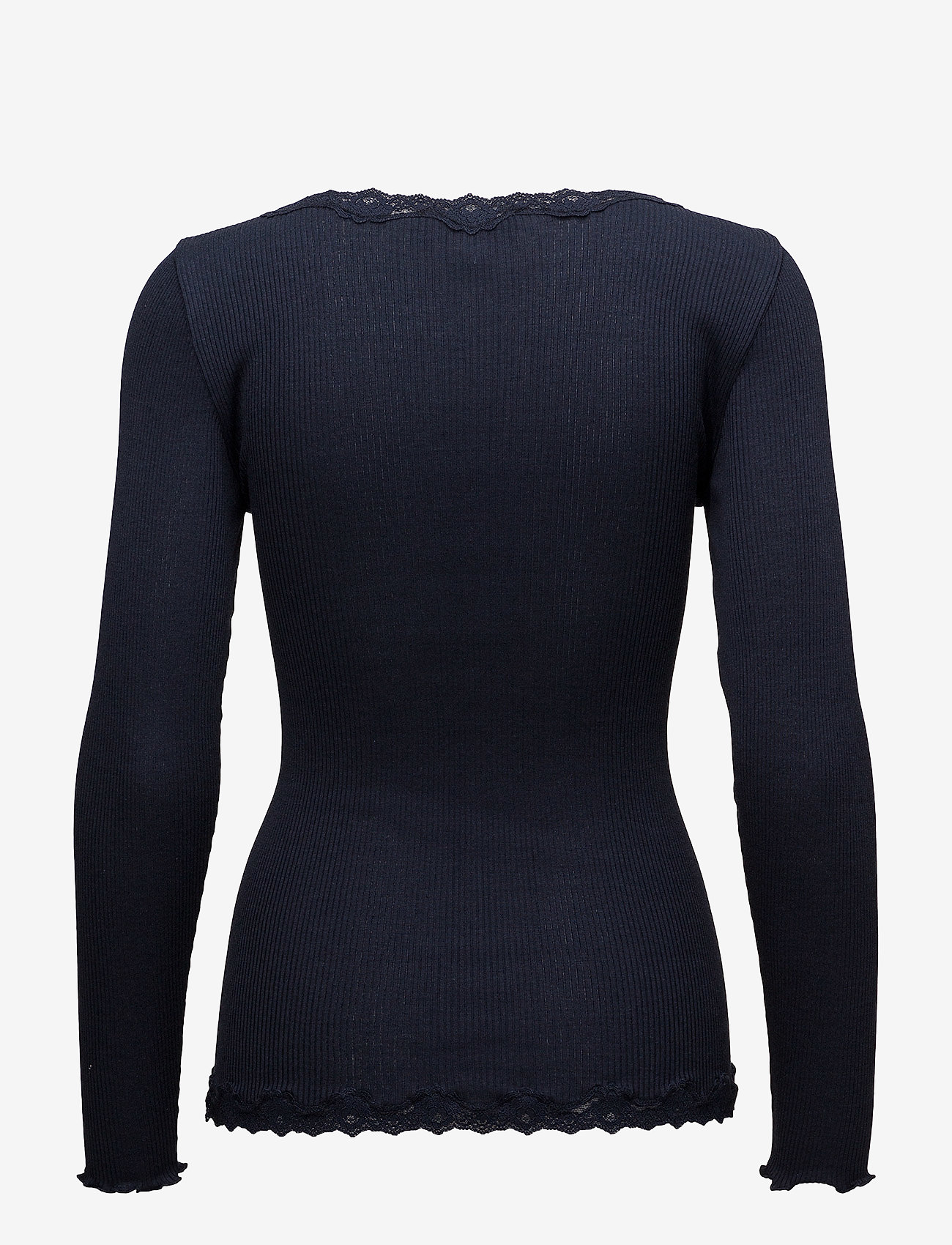 Rosemunde - RWBabette Silk LS V-neck Lace Cardi - cardigans - navy - 1