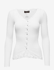 Rosemunde - Silk cardigan w/ lace - gilets - new white - 0