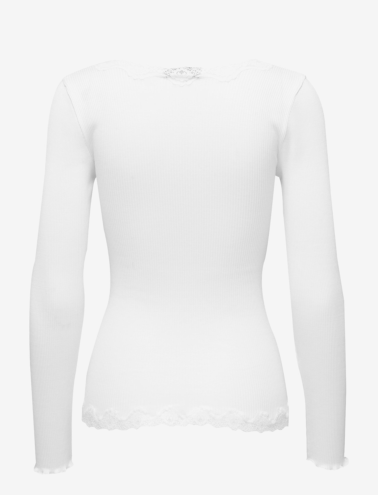 Rosemunde - RWBabette Silk LS V-neck Lace Cardi - gilets - new white - 1