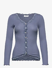 Rosemunde - Silk cardigan w/ lace - gebreide vesten - paris blue - 0