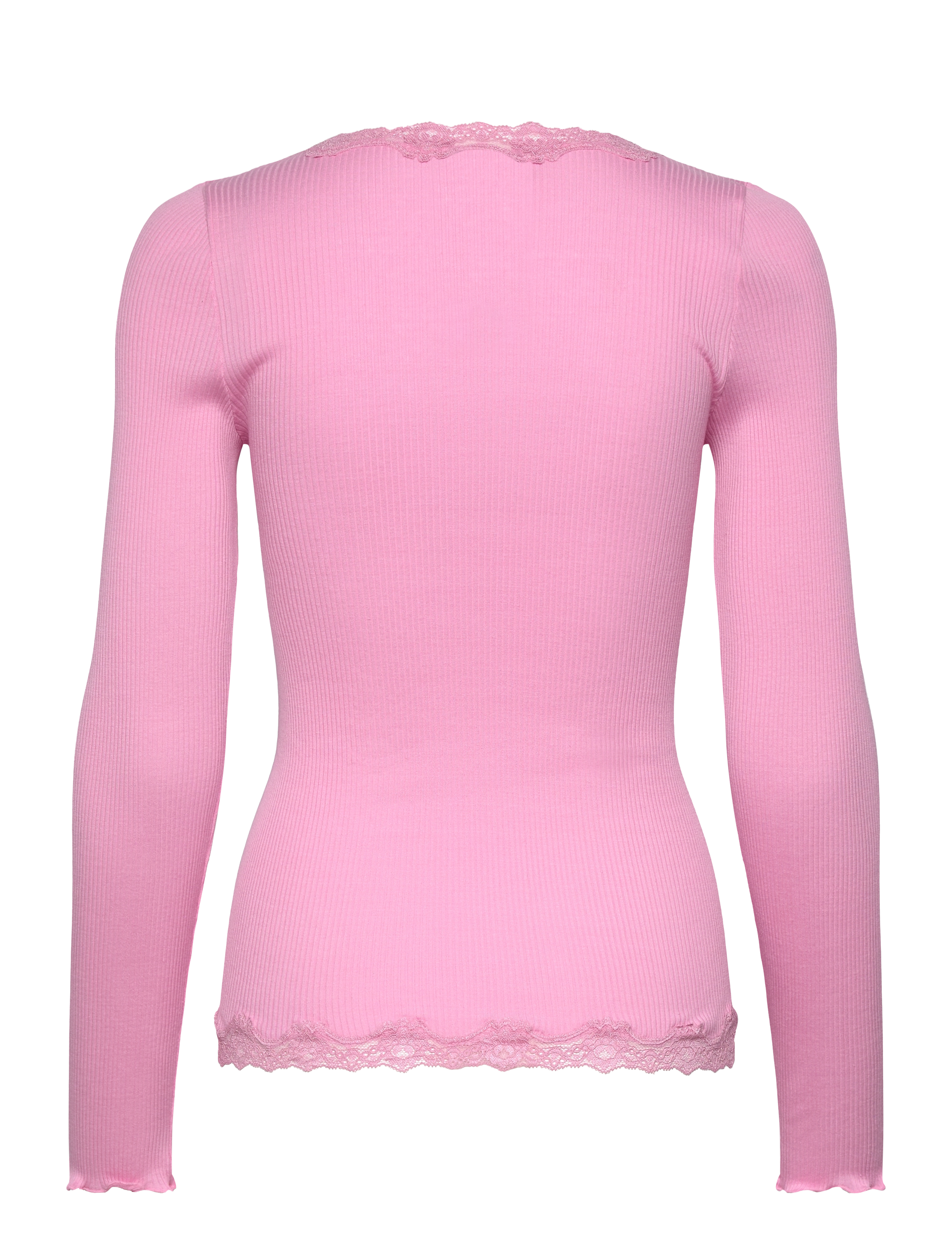 Rosemunde - RWBabette Silk LS V-neck Lace Cardi - cardigans - prism pink - 2