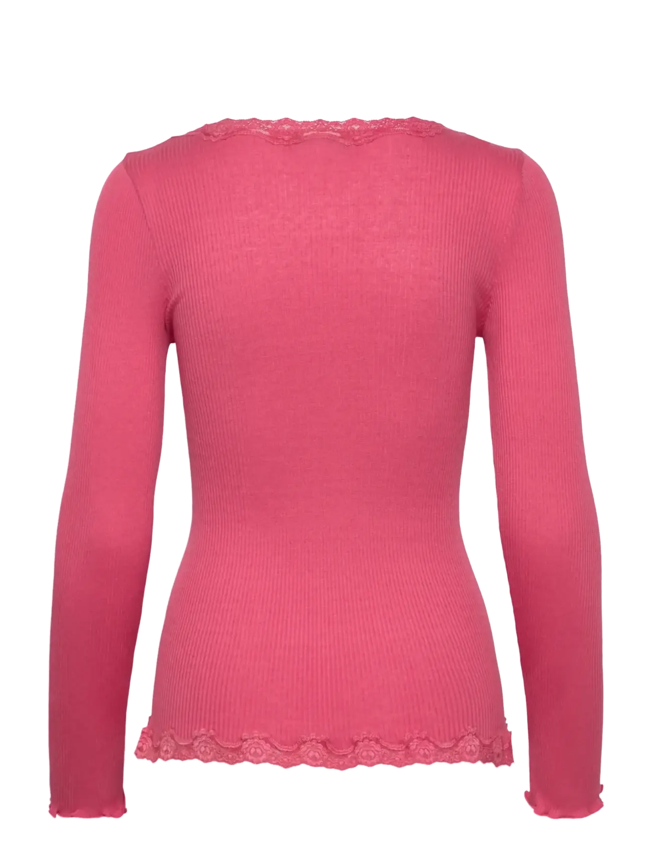 Rosemunde - RWBabette Silk LS V-neck Lace Cardi - cardigans - rapture rose - 2
