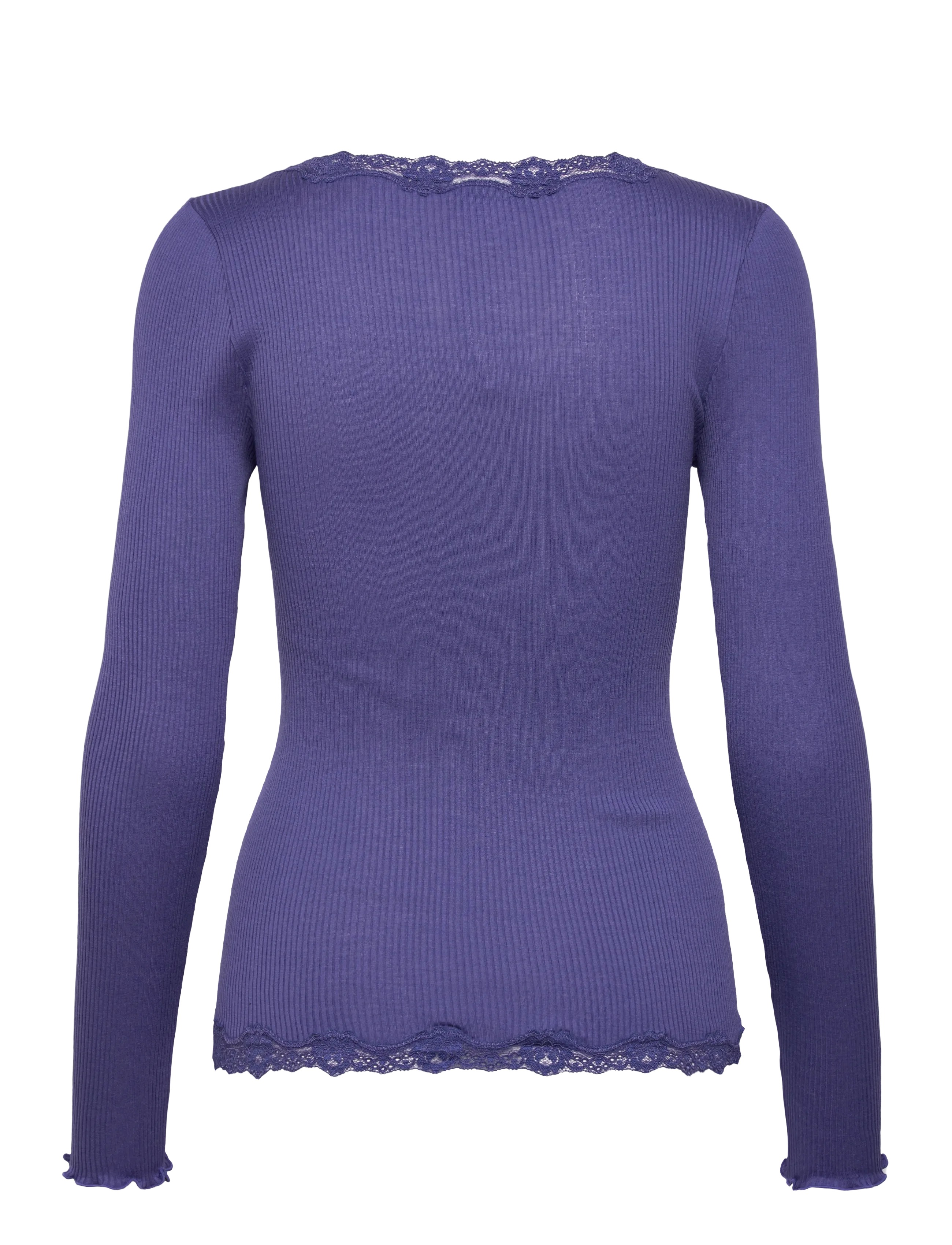 Rosemunde - RWBabette Silk LS V-neck Lace Cardi - cardigans - skipper blue - 1