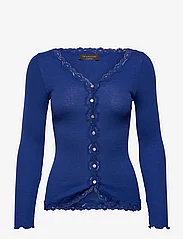 Rosemunde - Silk cardigan w/ lace - cardigans - very blue - 0