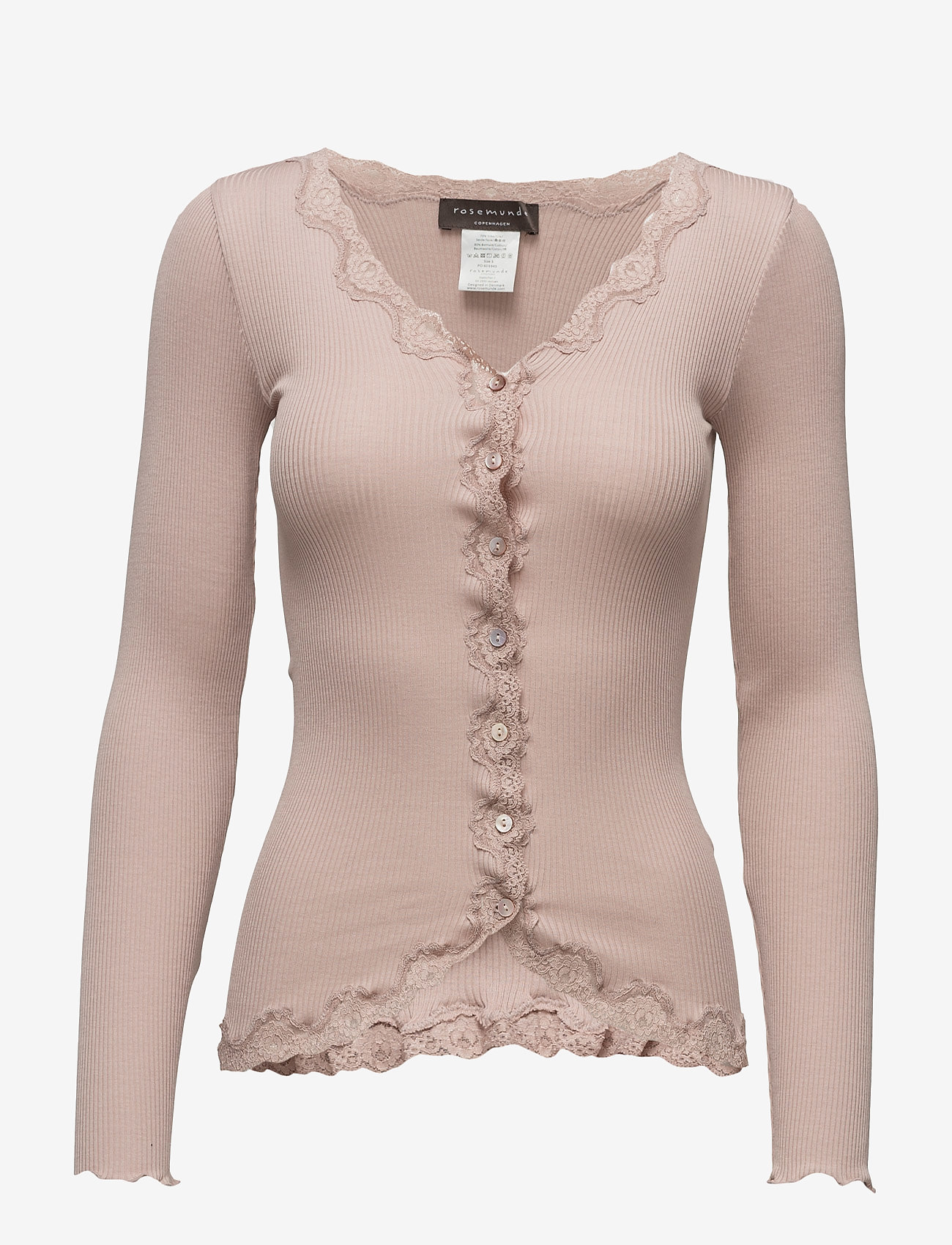 ROSEMUNDE Rwbabette Silk Ls V-Ausschnitt Strickjacke Cardigan Pink - M - Damen