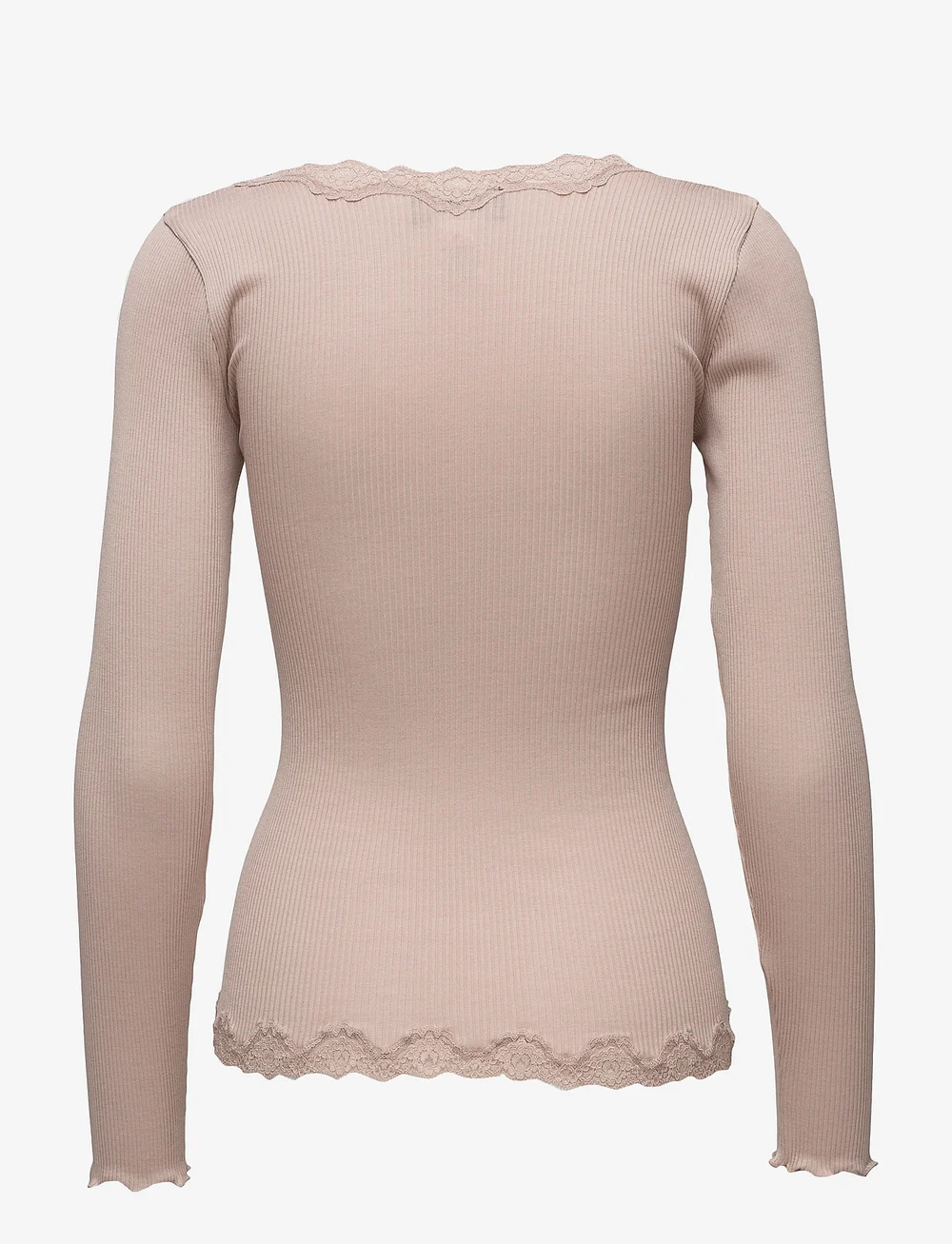 Rosemunde - RWBabette Silk LS V-neck Lace Cardi - koftor - vintage powder - 2