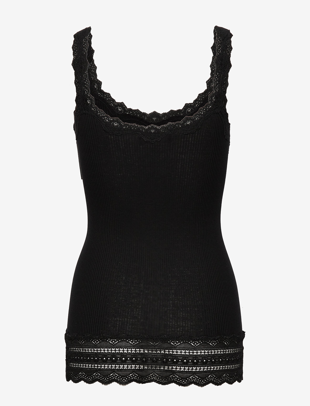 Rosemunde - Silk top regular w/wide lace - black - 1