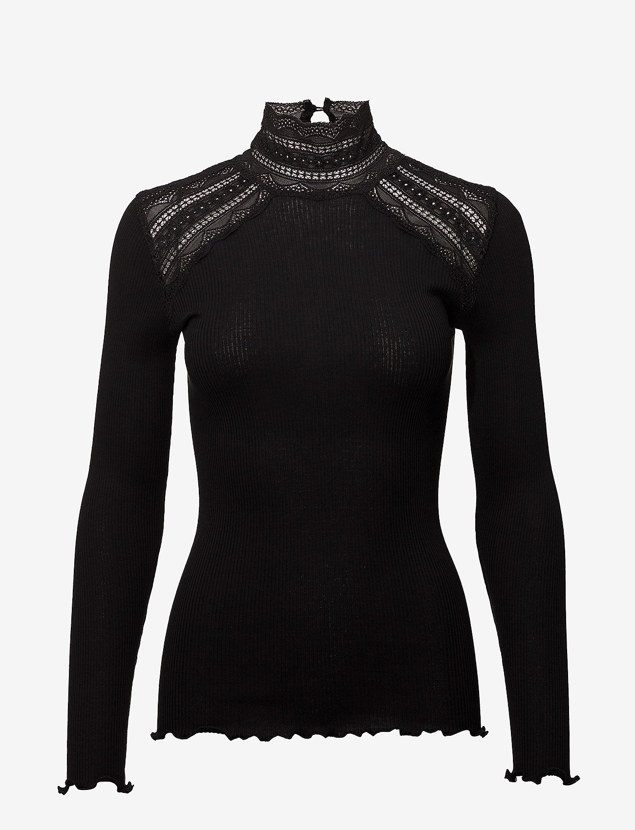 Rosemunde - Silk t-shirt turtleneck regular ls - black - 0