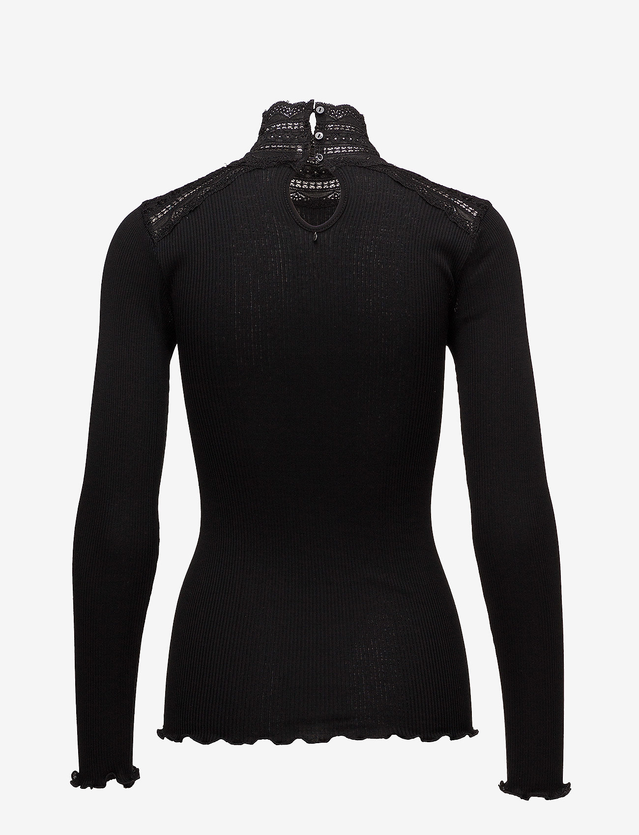 Rosemunde - Silk t-shirt turtleneck regular ls - black - 1