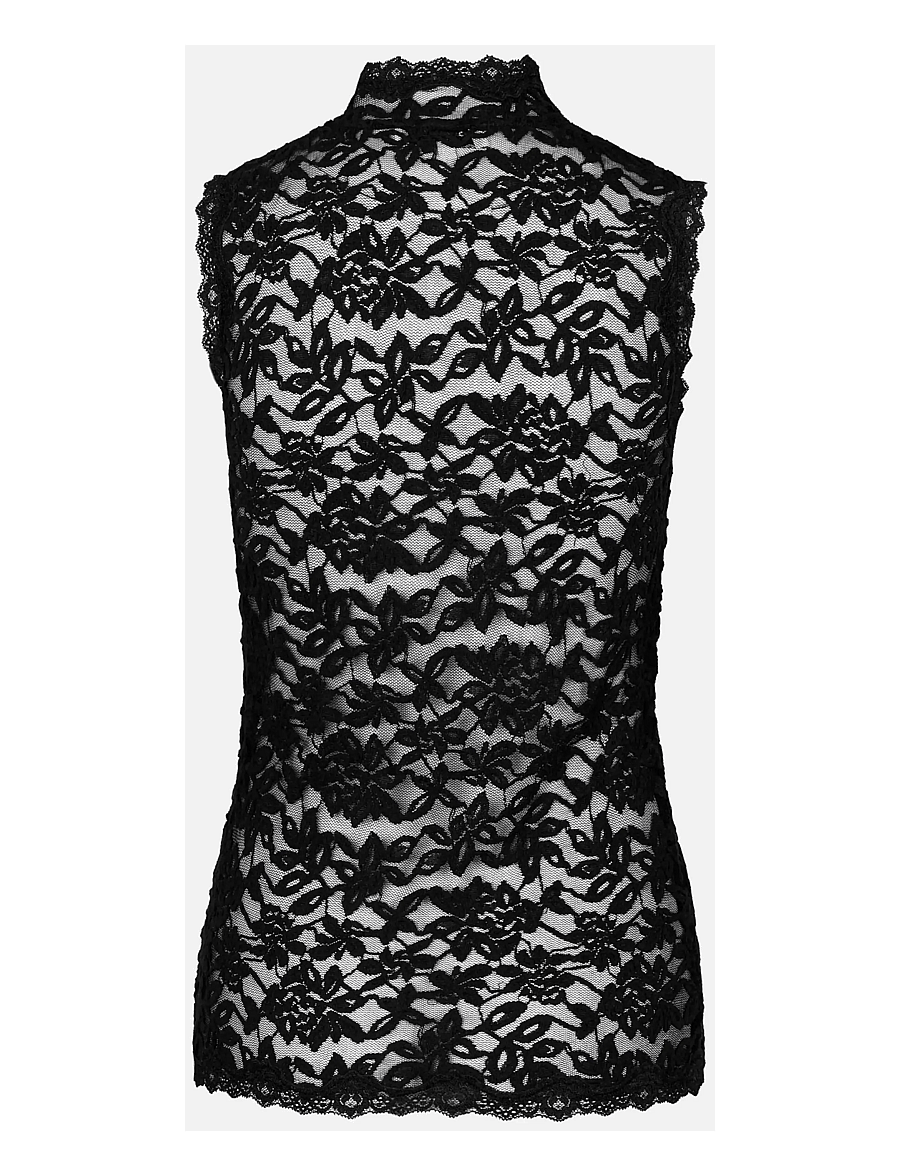 Rosemunde - RWDelicia SL Lace Top - tanktops - black - 2
