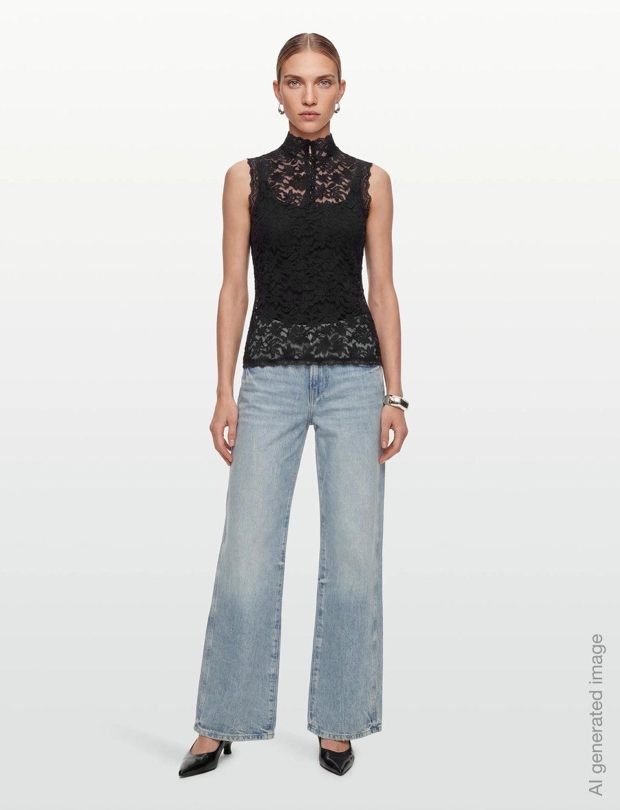Rosemunde - RWDelicia SL Lace Top - tanktops - black - 0