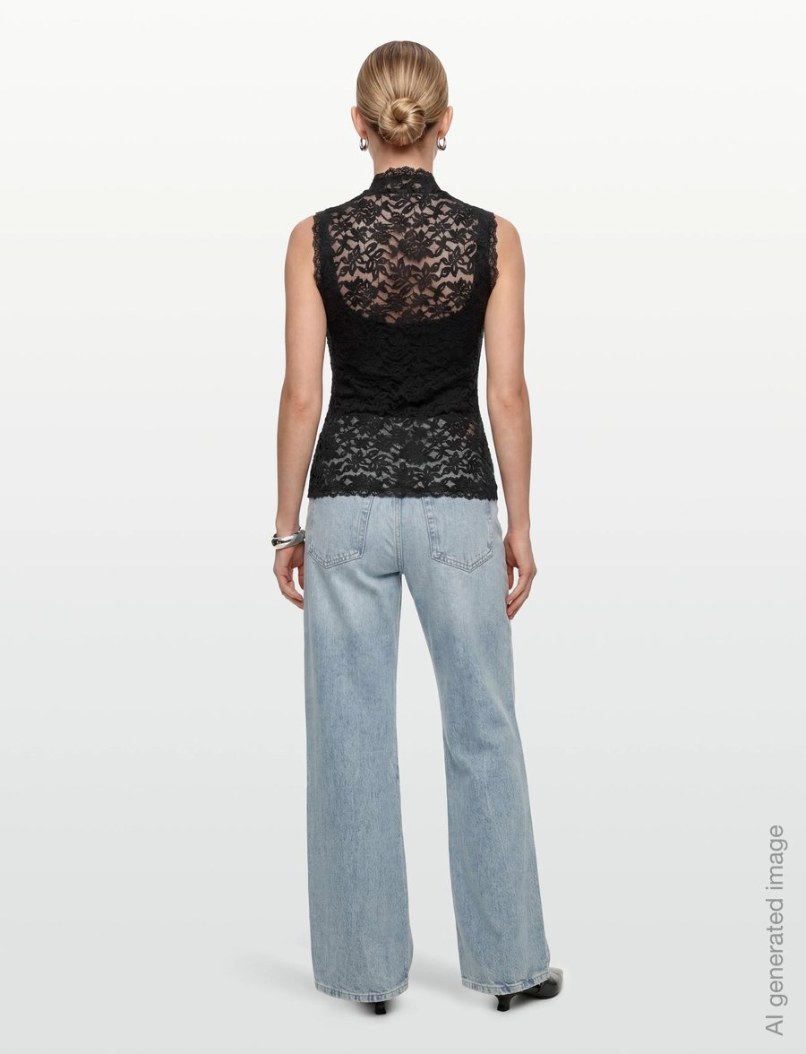Rosemunde - RWDelicia SL Lace Top - tanktops - black - 4