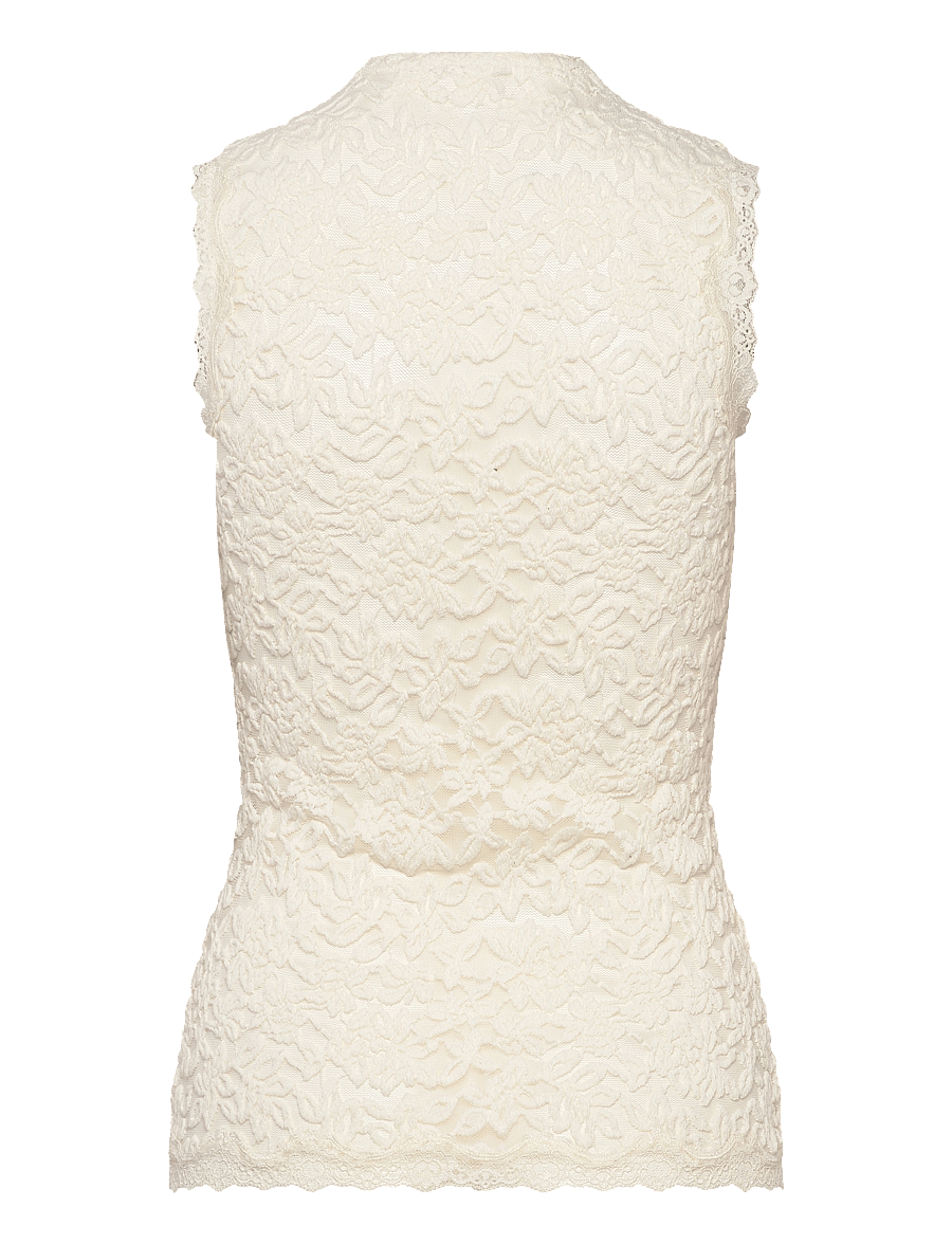 Rosemunde - RWDelicia SL Lace Top - sleeveless tops - cloud dancer - 1