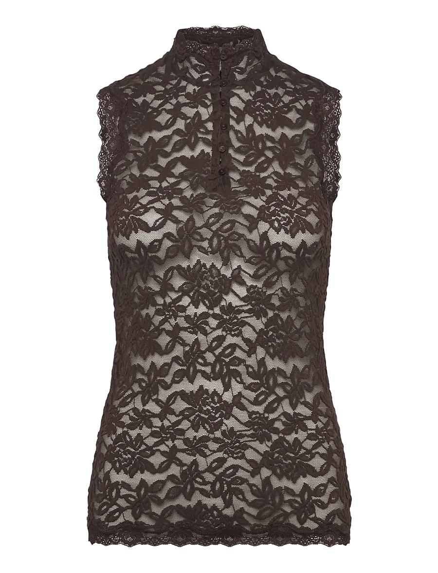 Rosemunde - RWDelicia SL Lace Top - Ärmellose tops - mole - 0