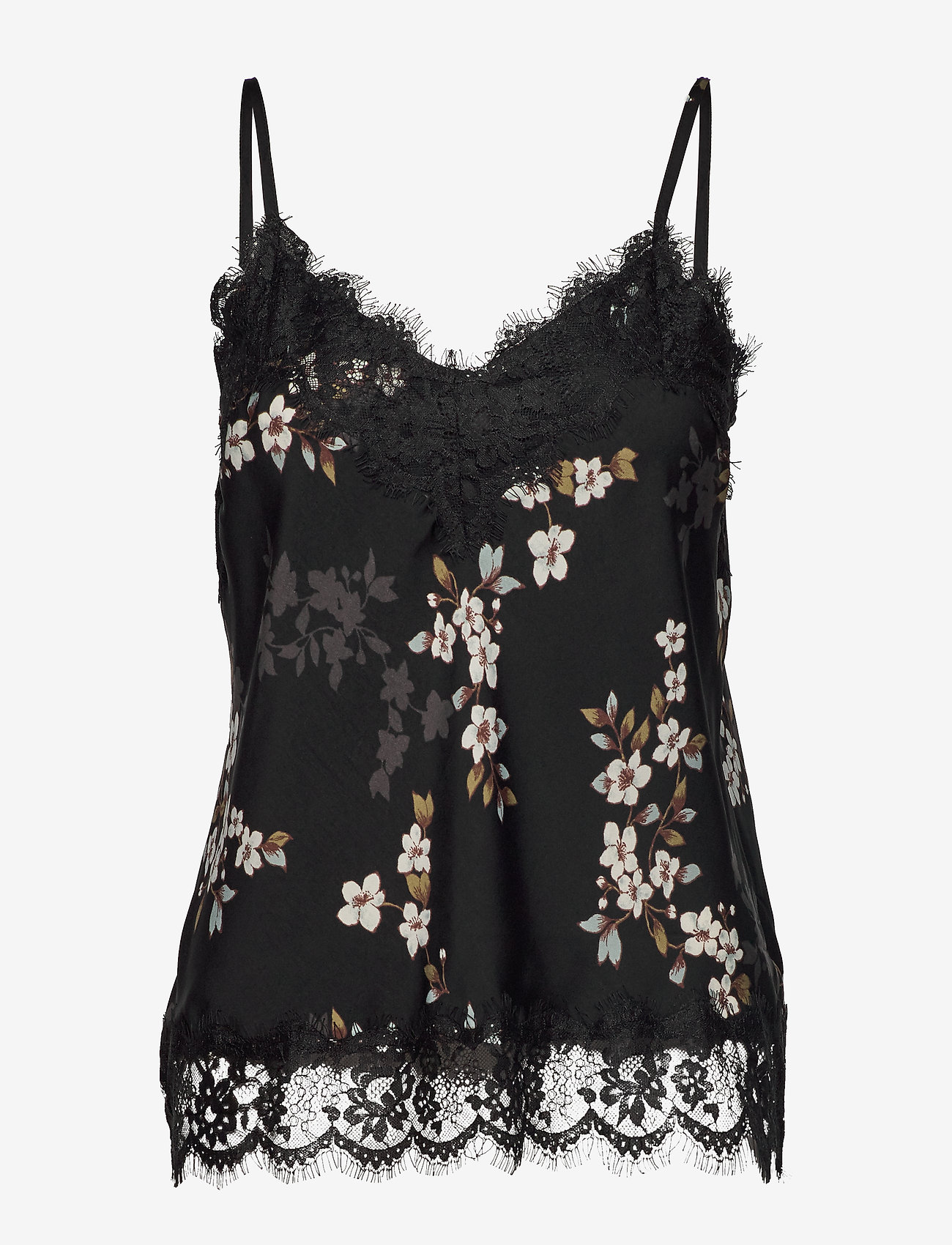 Strap top - BLACK CHERRY BLOOM PRINT