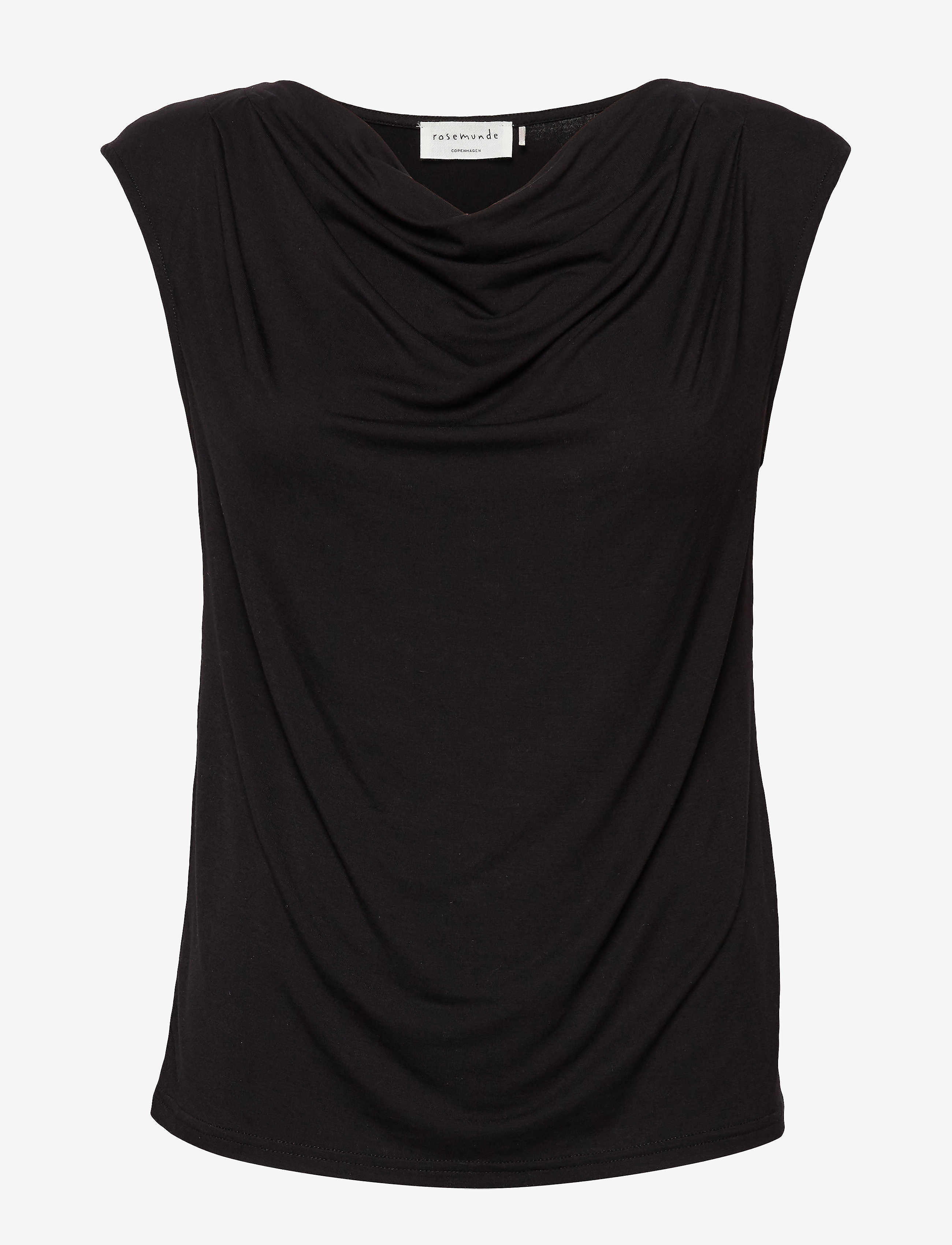 Rosemunde Rwbiarritz Ss Waterfall T-Shirt, L, Black, T-Shirts & Toppe > Uden Ærmer, Dame