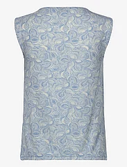Rosemunde - Viscose t-shirt - mouwloze tops - blue leaf print - 1