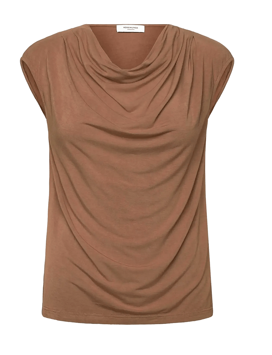Rosemunde - RWBiarritz SS Waterfall T-shirt - t-särgid - coca mocha - 0