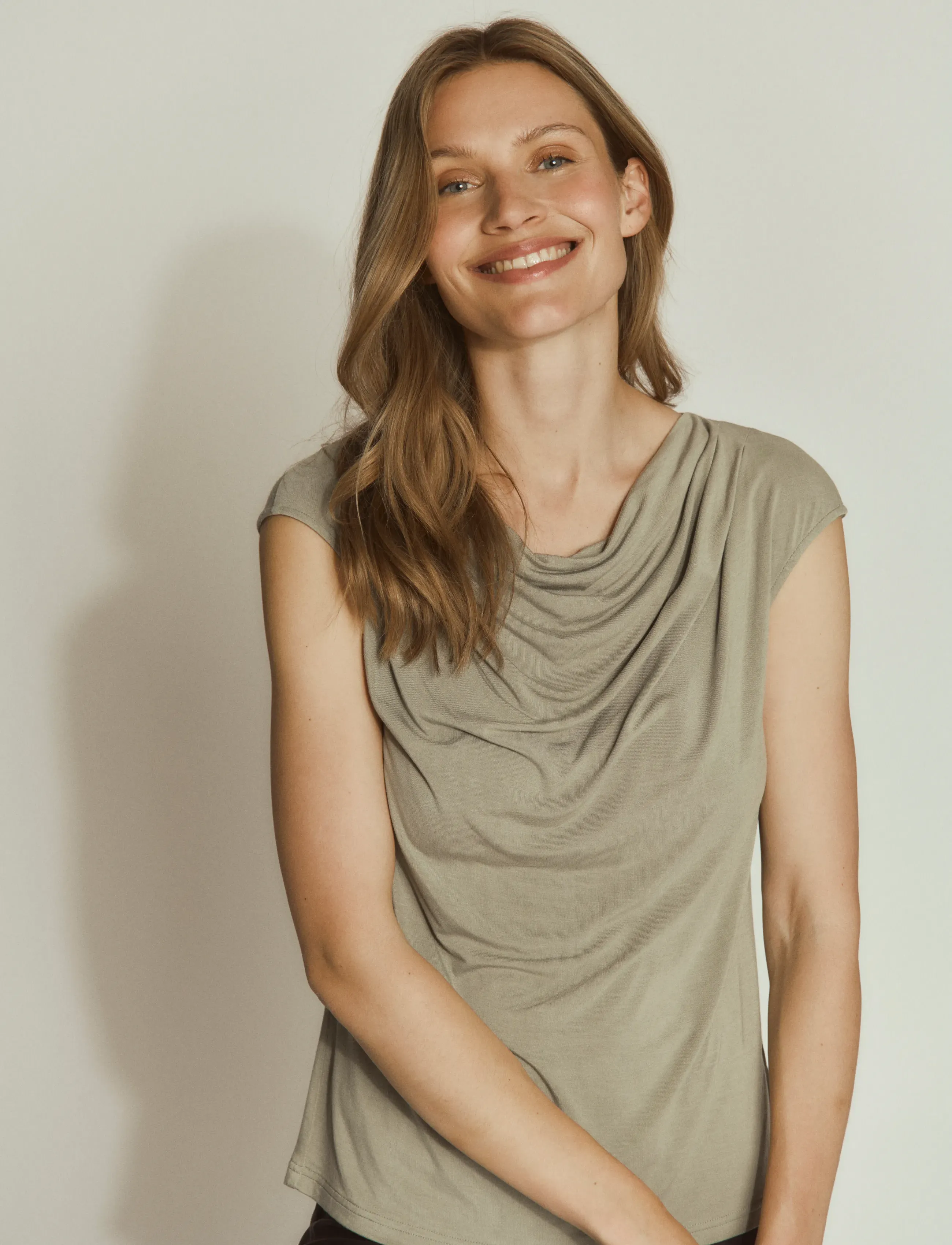 Rosemunde RWBiarritz SS Waterfall T-shirt - T-shirts - DRIED SAGE / khaki/green