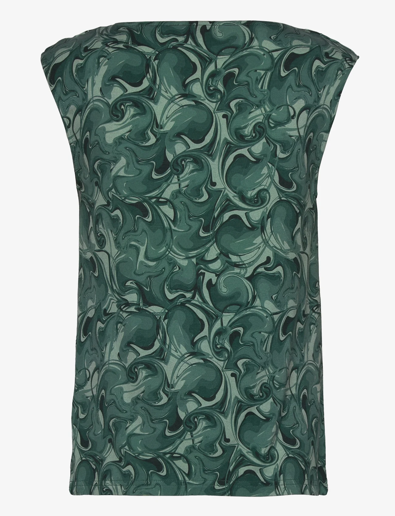 Rosemunde - Viscose t-shirt - mouwloze tops - eucalyptus swirl print - 1