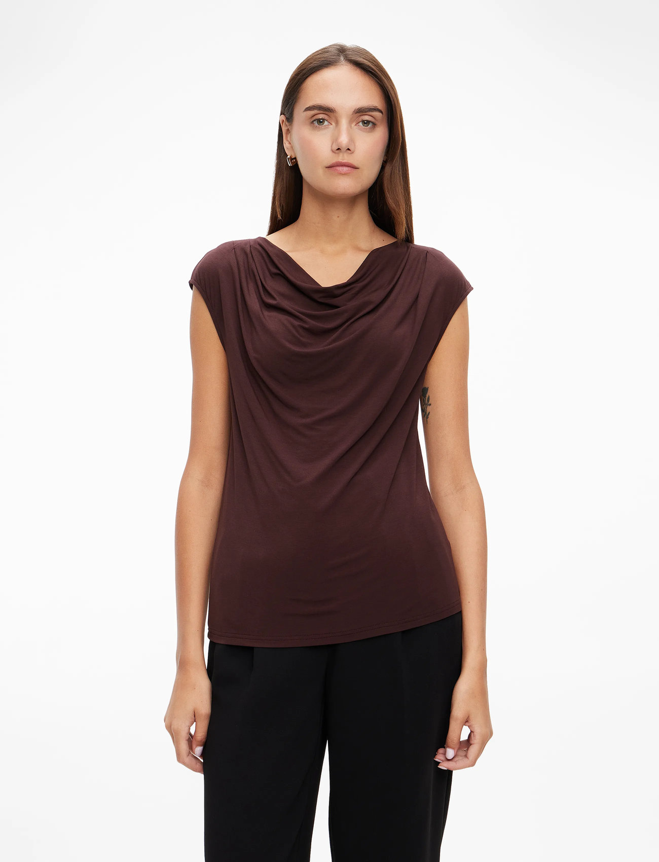 Rosemunde - RWBiarritz SS Waterfall T-shirt - t-särgid - fudge - 0